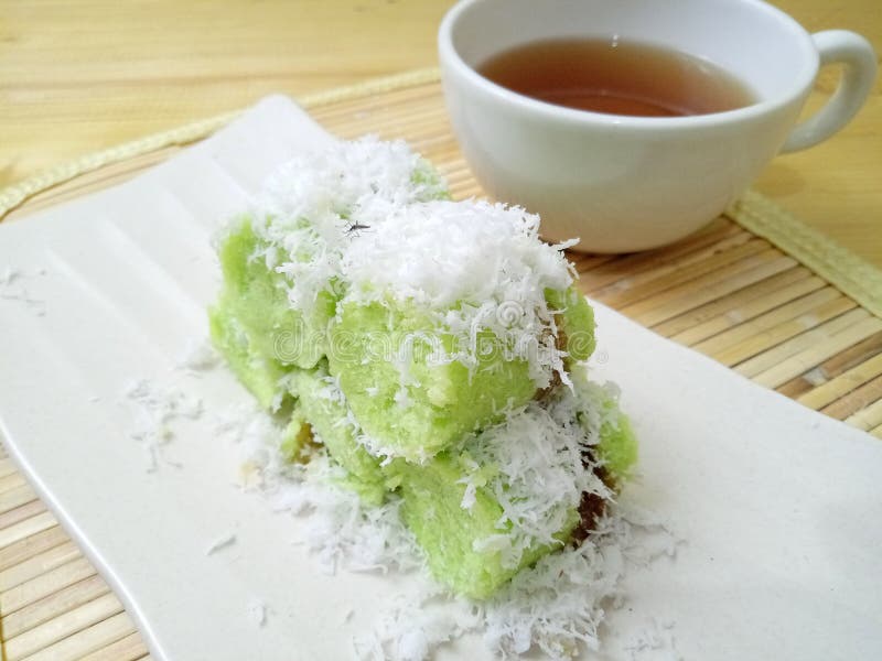 Green Putu, Steamed Indonesia Traditional Cake, Made from Brown Sugar ...