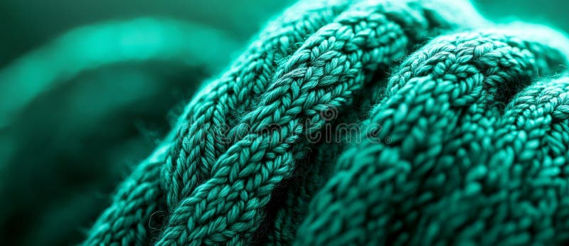 A green knitted fabric texture background with copy space for text, ideal for textile design and fashion marketing royalty free stock photography