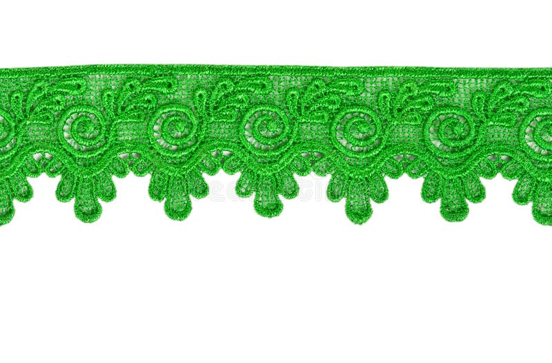 Green lace isolated on a white background