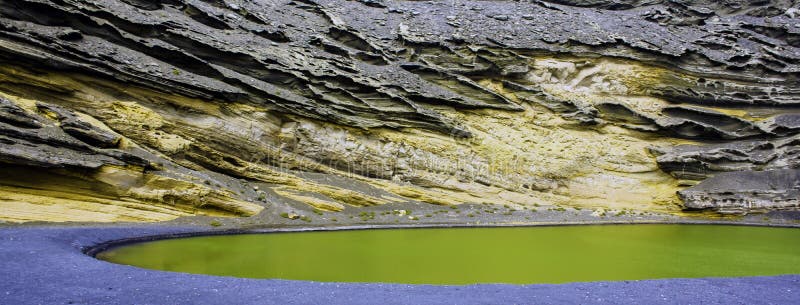 The Green Lagoon Lago Verde near El Golfo, Lanzarote