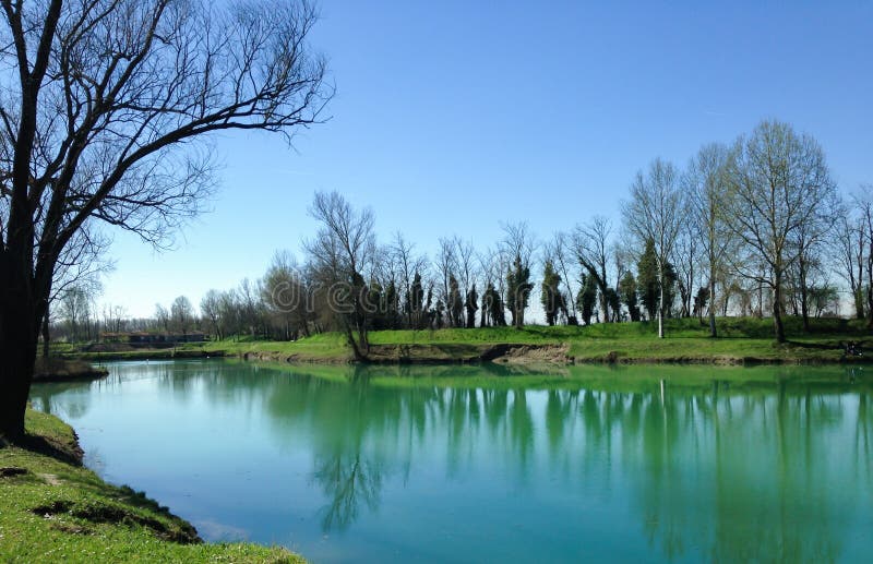 Green lake for fishing stock image. Image of lakes, winter - 52249937