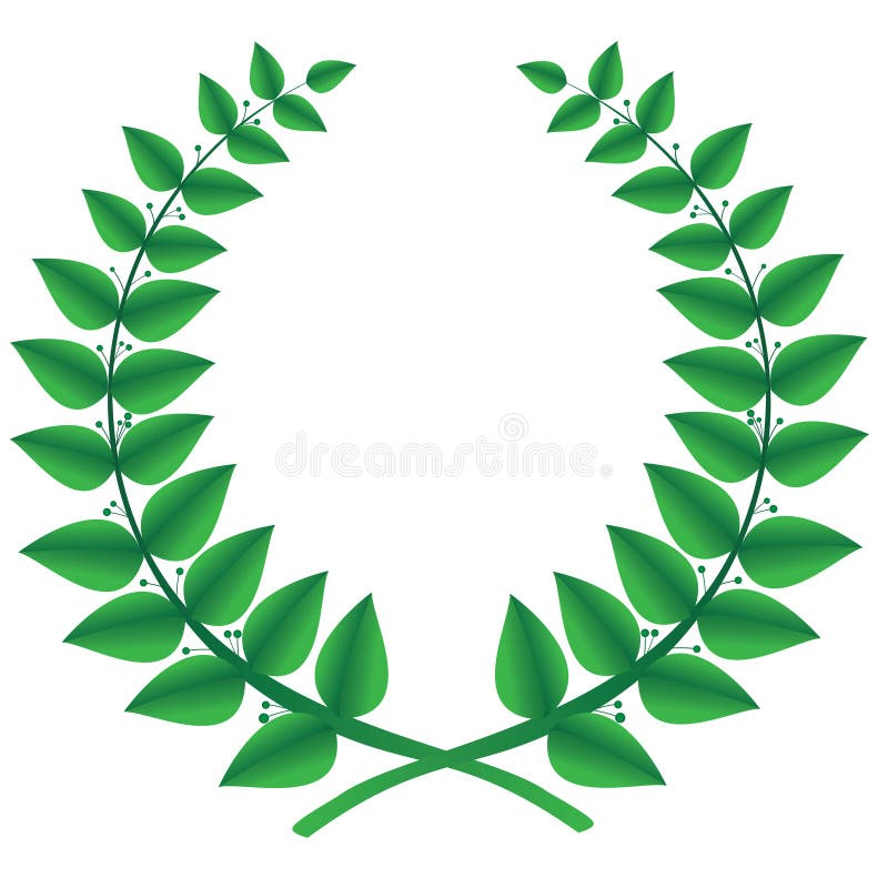 Green Laurel Wreath Isolated, Vector Stock Vector - Illustration of ...
