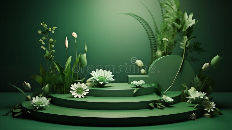 Green Layout for mounting beautiful product advertisements vector illustration
