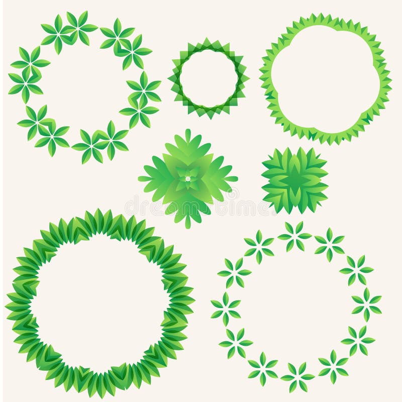 Green Leaf in Circle Element Stock Vector Illustration of background
