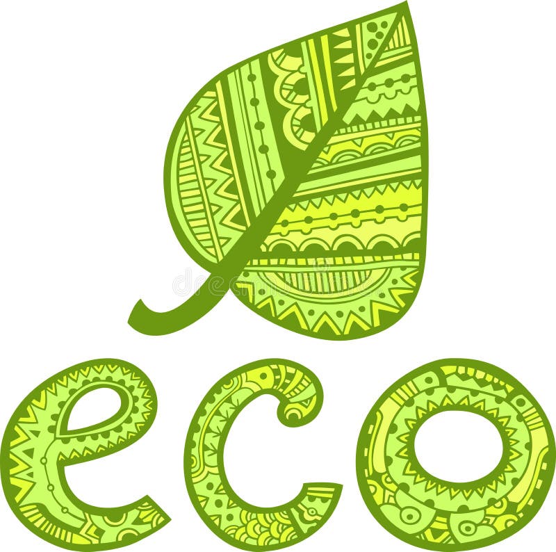 Green leaf and eco sign stock vector. Illustration of decorative 47326134