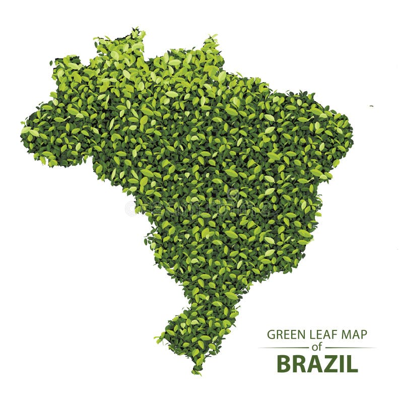 Green leaf map of brazil
