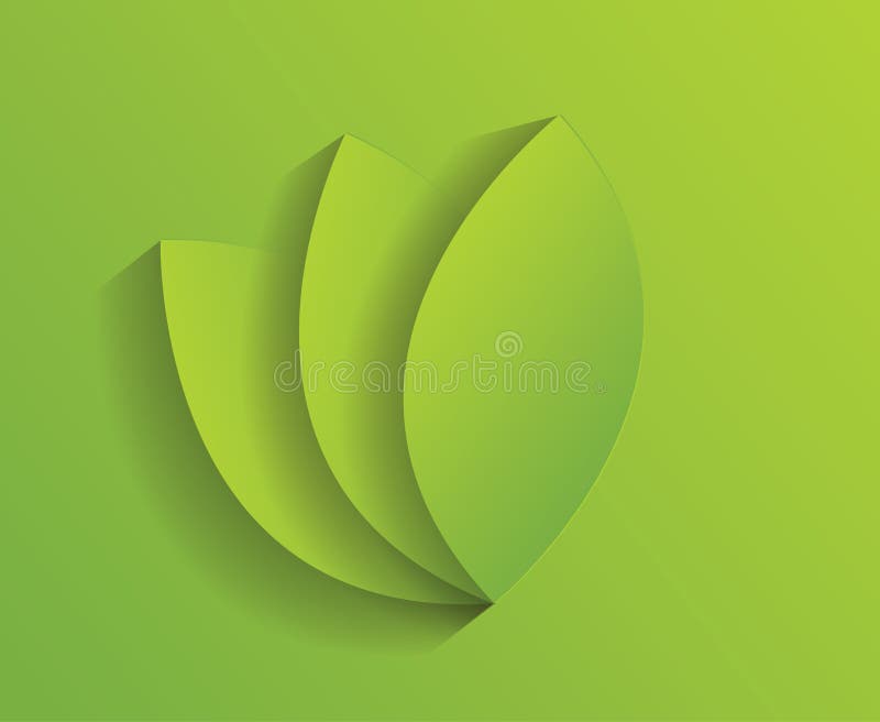 Green Leaf Vector flat long shadow