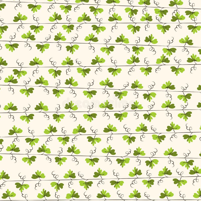 Green Leaf Vine Repeat Background. Stock Vector Illustration of