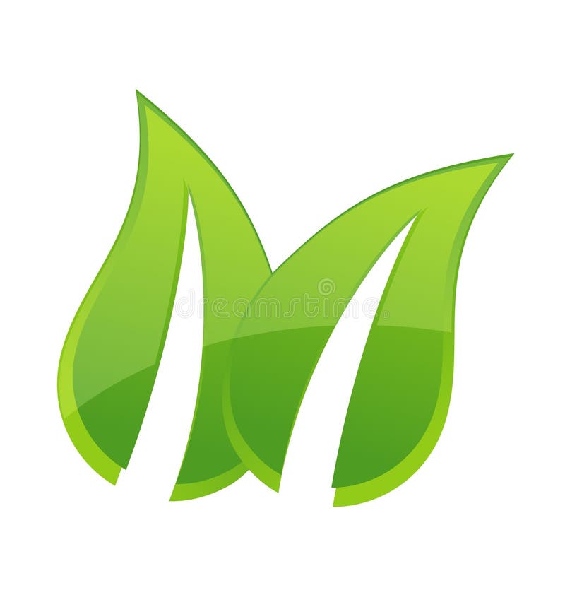 Green leafs icon royalty free illustration