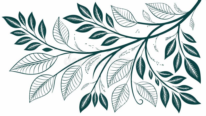 Green leafy branch botanical design element vector design Generative AI vector illustration