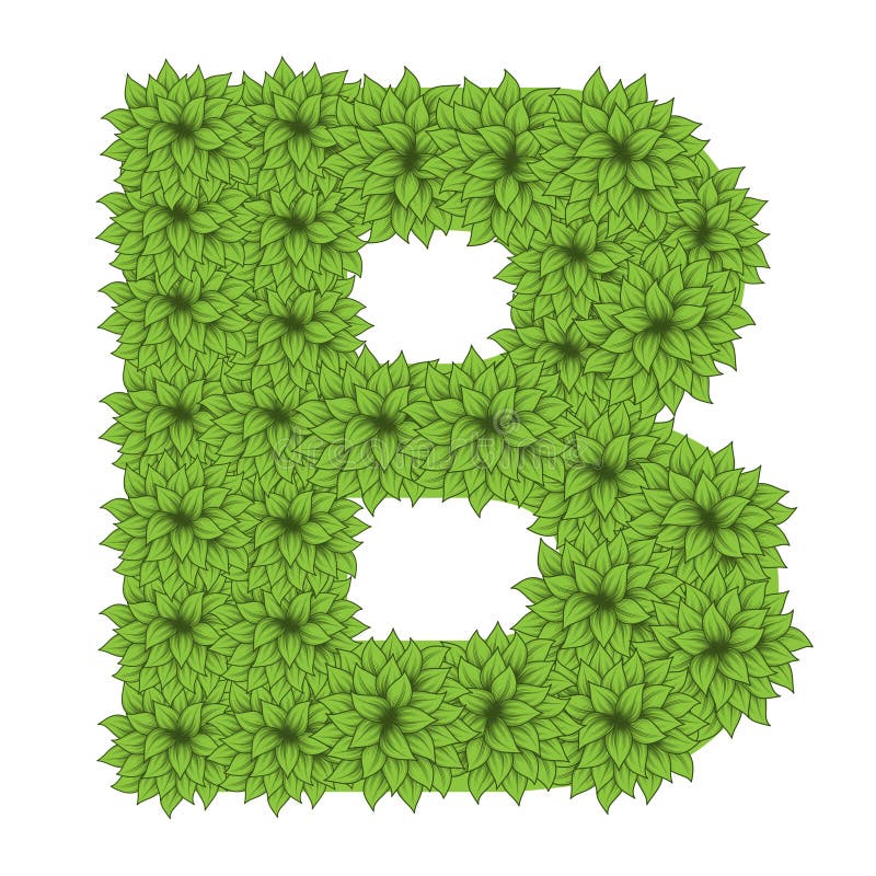 Green leaves letter B stock illustration