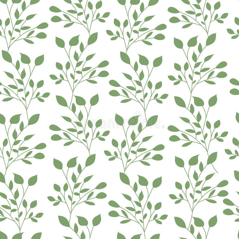 Green Leaves Seamless Pattern Flat Vector Template Nature Leaf Wallpaper.  Stock Illustration - Illustration of garden, hawaii: 117134204