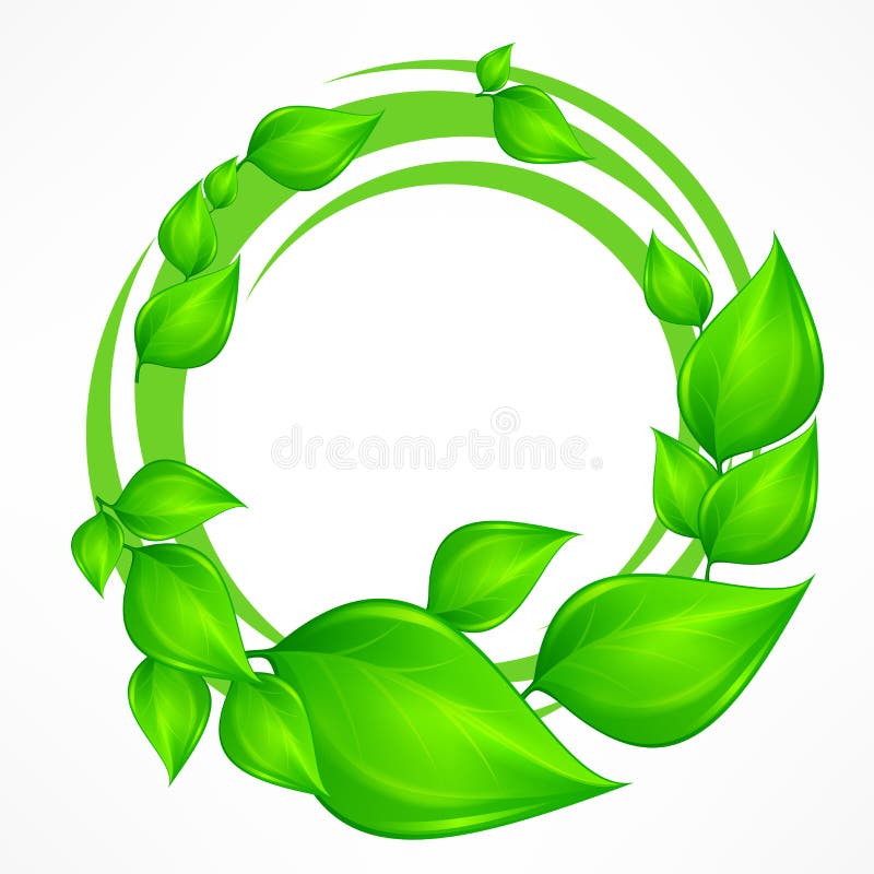 Green leaves wreath