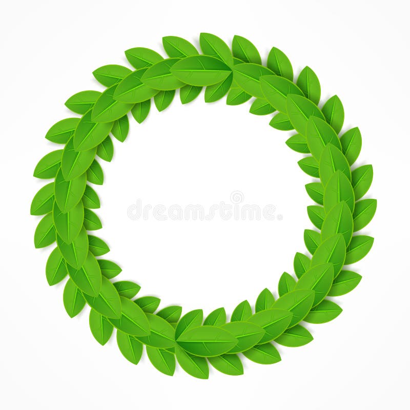 Green leaves wreath