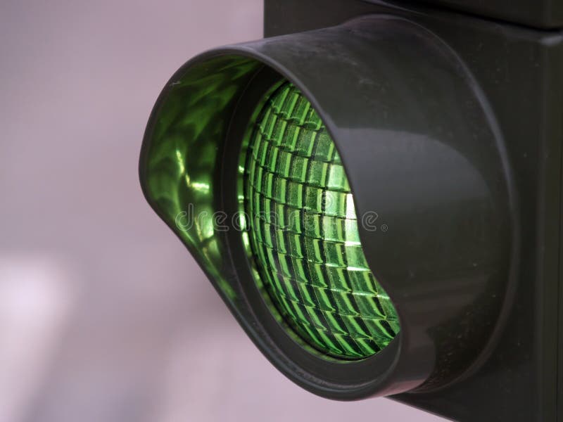 Green light on street (traffic light)