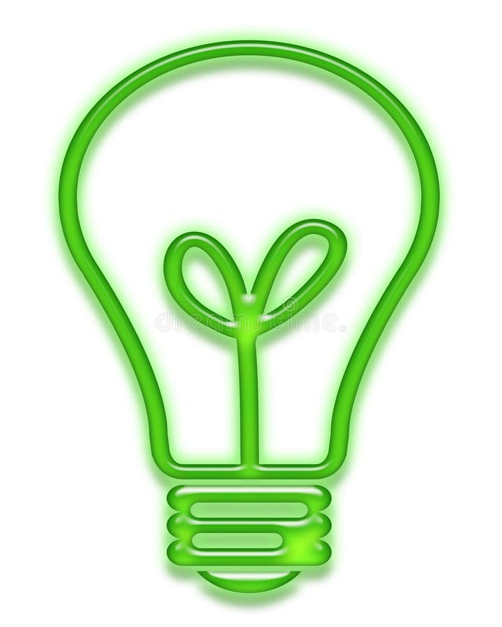 Green light bulb stock illustration. Illustration of electricity - 17545668