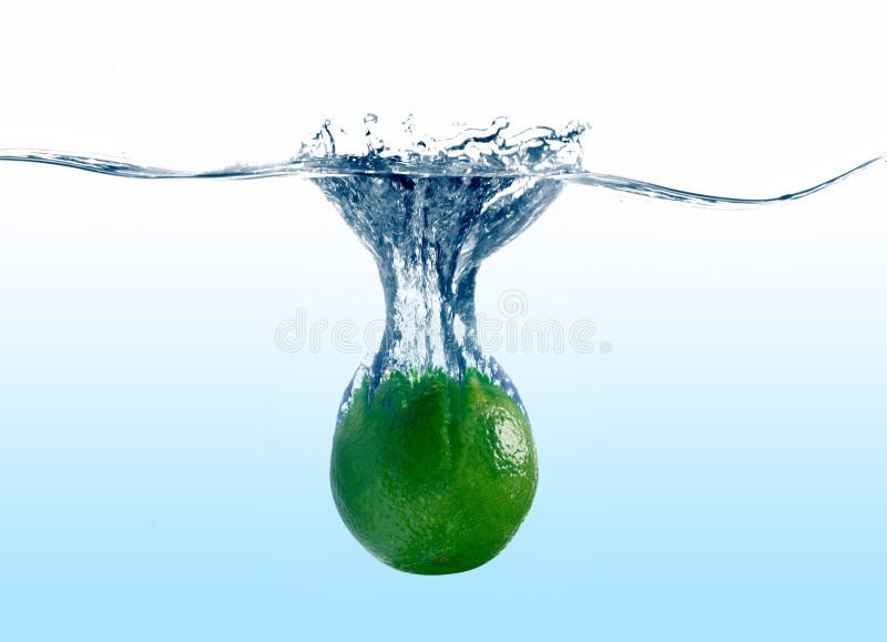 Green lime in water