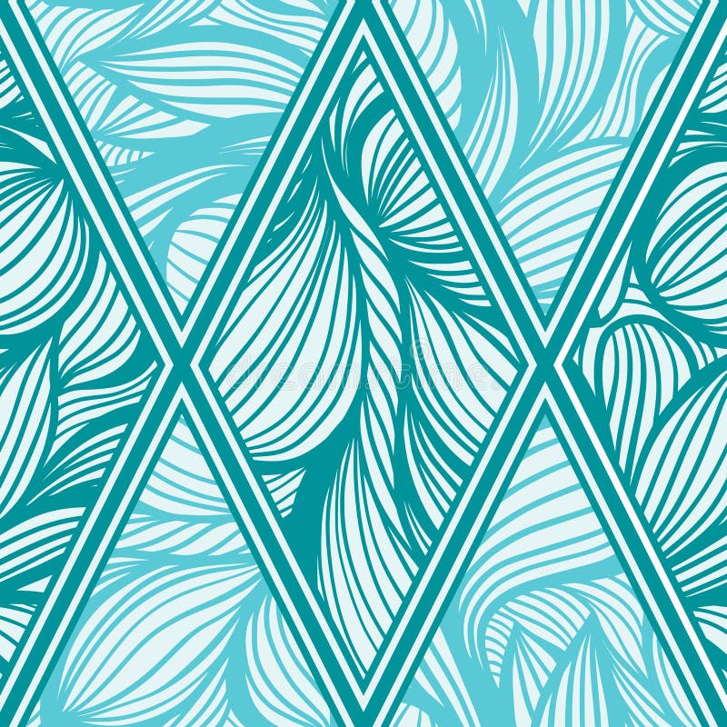 Green Line Art Wavy Lines Vector Seamless Pattern for Textile royalty free illustration