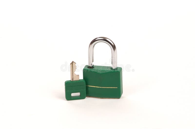 Green lock with Key