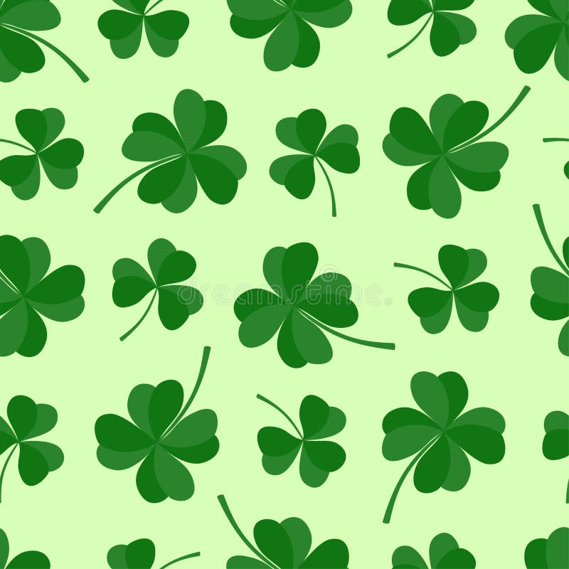 Green Lucky Clover Seamless Pattern. St Stock Vector - Illustration of  culture, saint: 138637371