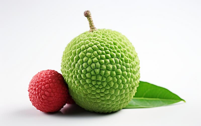 Green Lychee on a Background without Transparency -Generative ai royalty free illustration