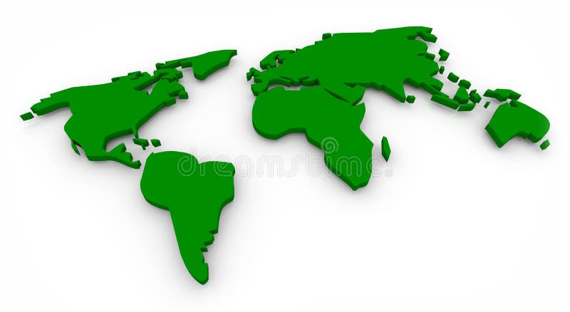 Green Map of the World royalty free illustration