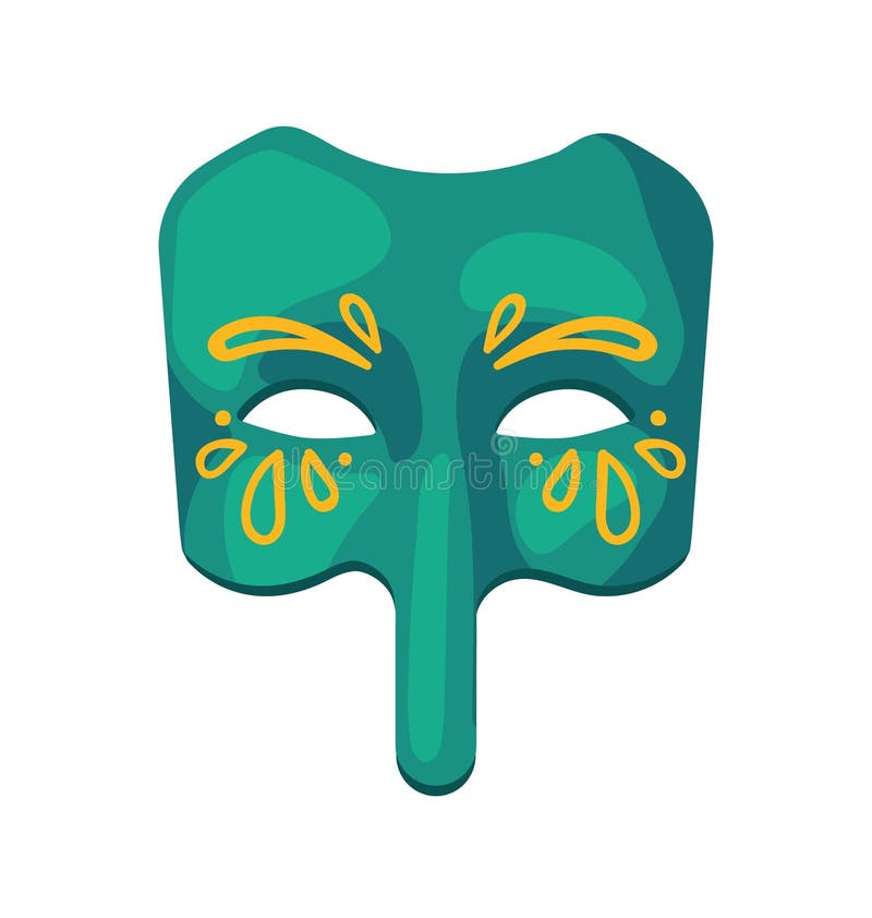 Green mardi gras mask stock vector. Illustration of isolated 265519254