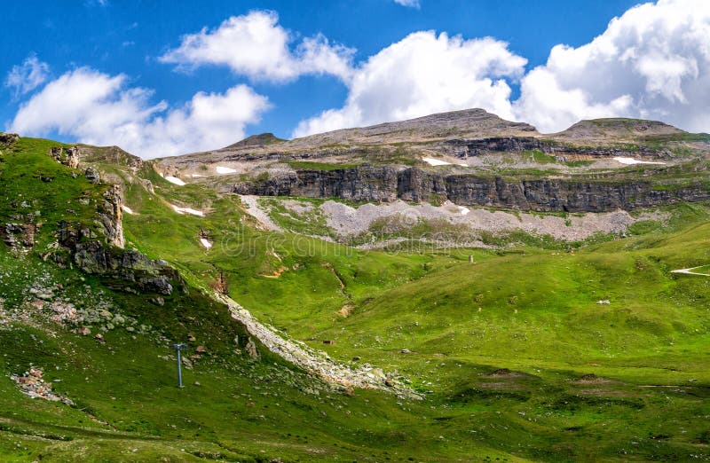 Green Meadow And Scenic Mountains Along Grossglockner High Alpine Road