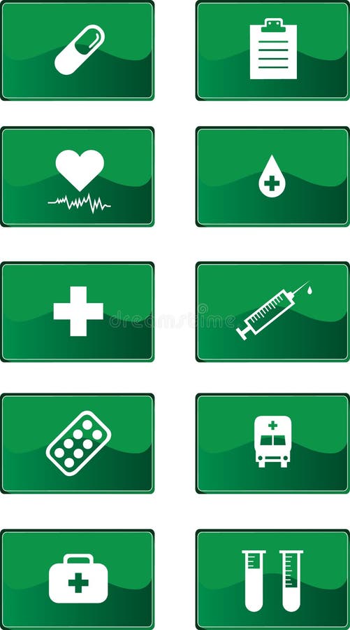 Green medicine icons set royalty free illustration Green medicine icons set royalty free illustration