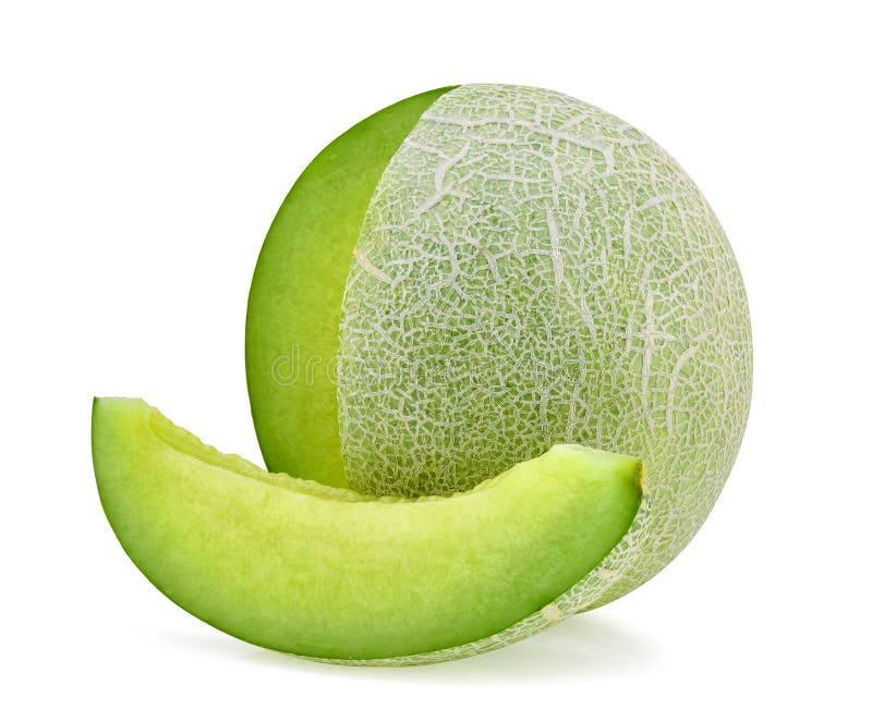 Green melon isolated on white background