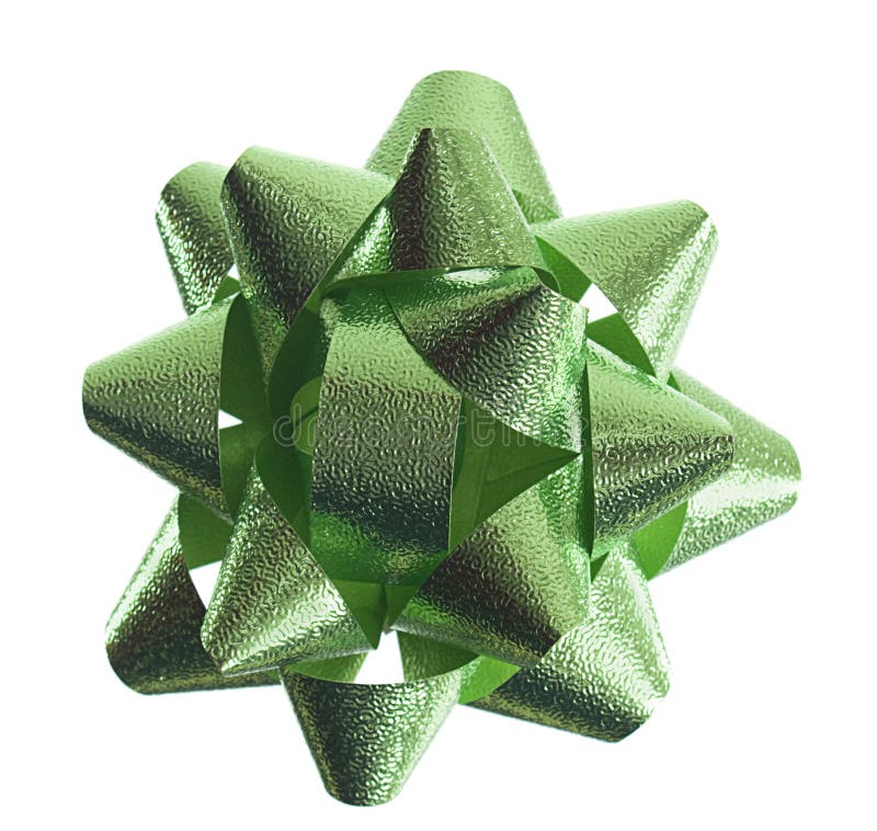 Green Metallic Gift Ribbon Rosette Stock Photo Image 12328672