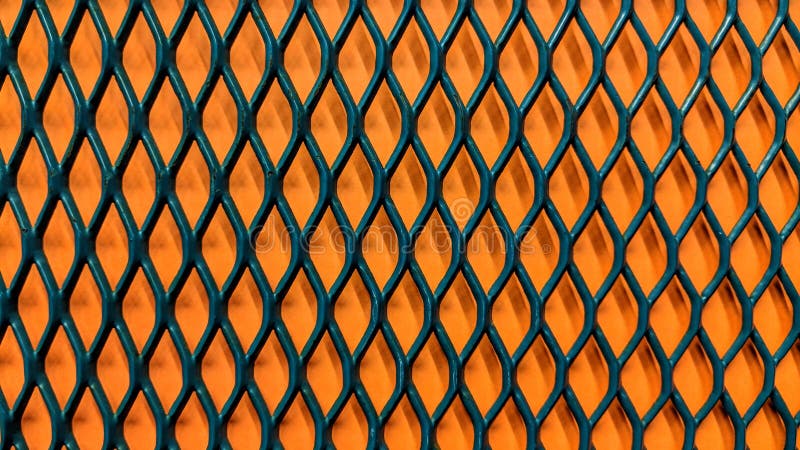 Green Metallic Grill on Orange Paper Background Stock Illustration -  Illustration of lozenge, form: 118621351