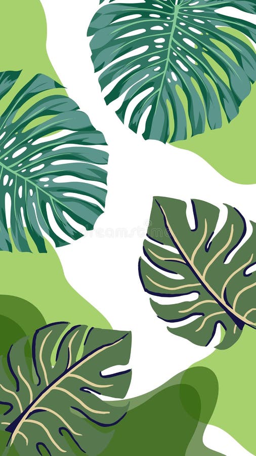 Green Minimalist Abstract Shape Phone Wallpaper Stock Illustration