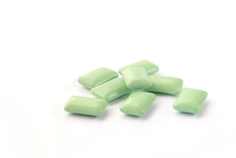 Green Mint Chewing Gum Tablet on White 2 Stock Image Image of herbal