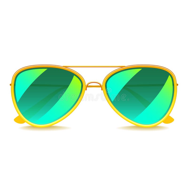 green mirror sunglasses isolated white vector photo realistic illustration 87525339