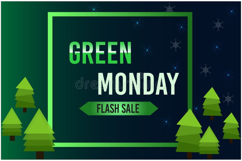 Green Monday Sale Sign and Banner Stock Vector Illustration of promo