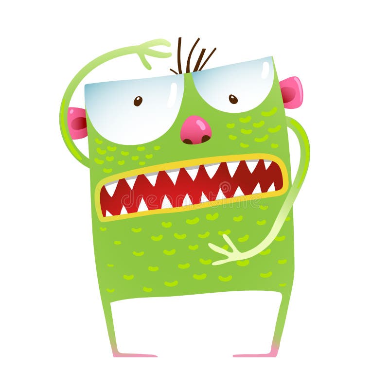 Green monster frog showing size kids cartoon royalty free illustration Green monster frog showing size kids cartoon royalty free illustration