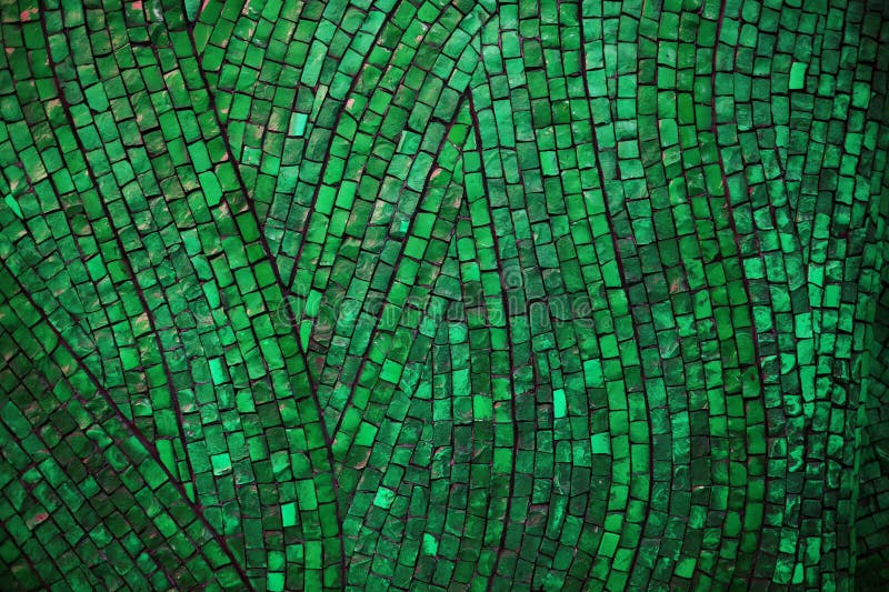 Green mosaic texture on the wall