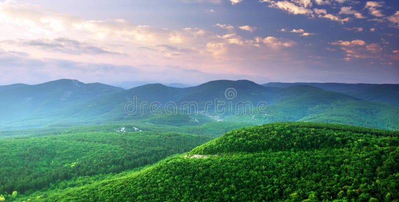 Green mountains hills