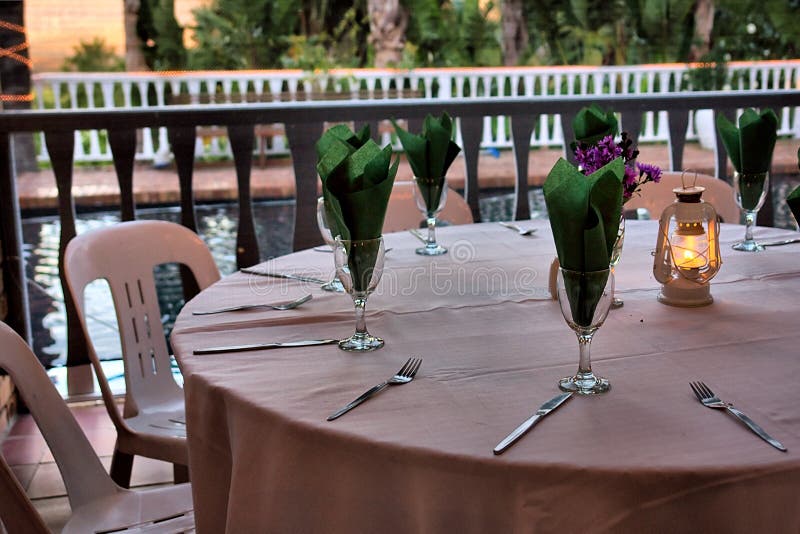 Green Napkins in Wine Glasses Stock Photo Image of chair, home 6437406