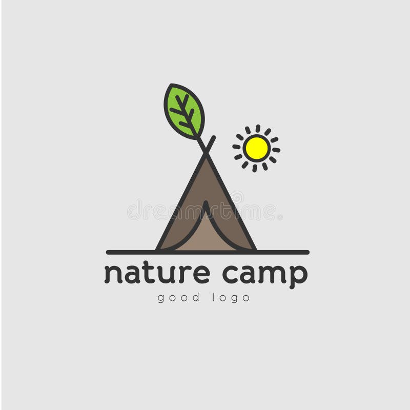 klynke Kærlig teori Green Nature Camp Logo stock vector. Illustration of equipment - 90822297