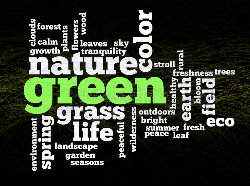 Green Nature Environment Words Stock Illustration Illustration of