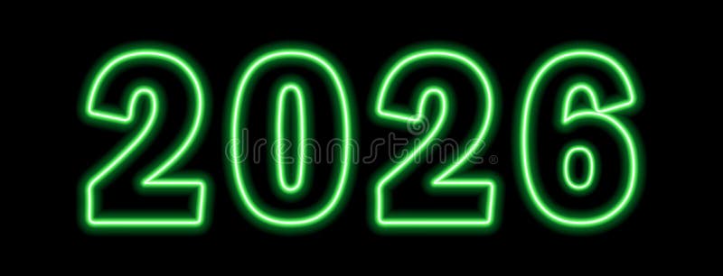 Green Neon Colored Year Black Background Green Neon Colored Year Black Background Vector Illustration 250285138 