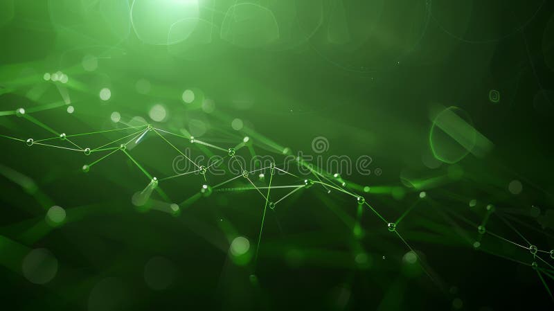 Abstract Green Network with Bokeh Lights royalty free illustration