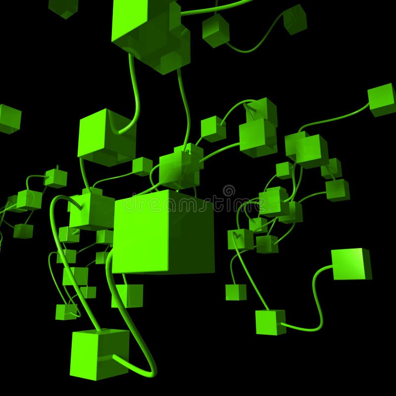 Green network vector illustration