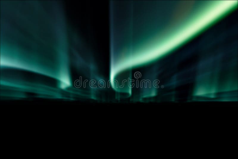 Green northern lights against black back ground vector illustration