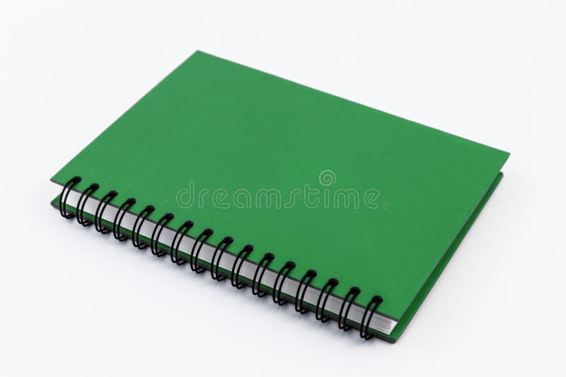 Green notebook isolated