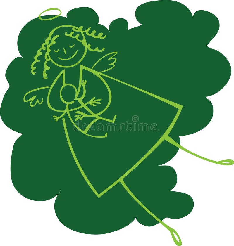 Green nursing angel vector illustration