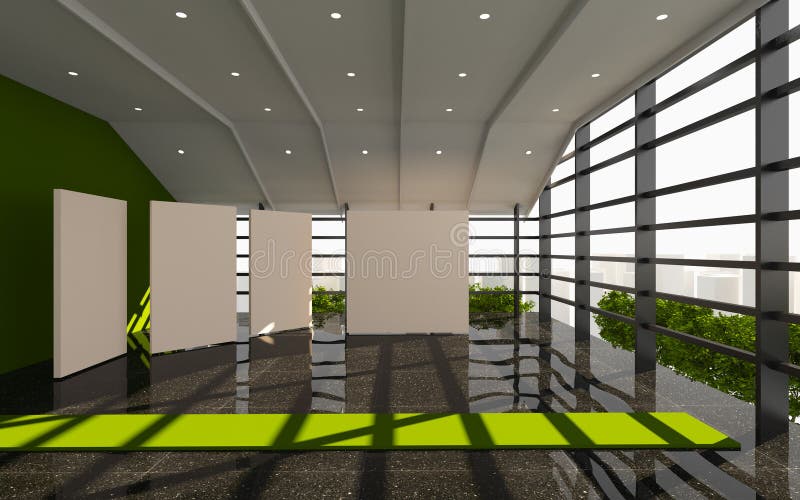 Green office interior modern