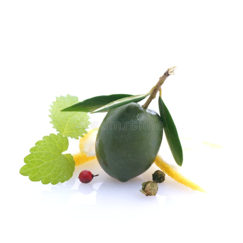 Green olive stock image. Image of food, fresh, pepper 24542521